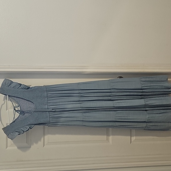Blue Ruffled Maxi Dress - Picture 2 of 2